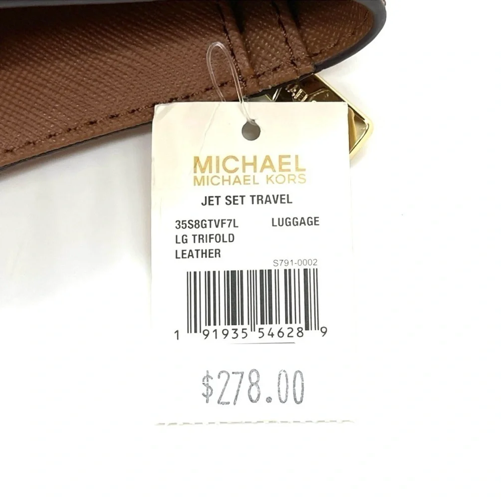 Michael Kors Large Trifold Wallet Luggage Brown